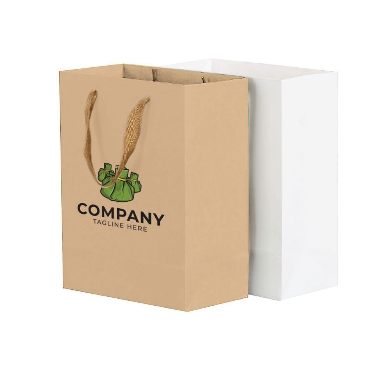 Picture of Large Vertical Paper Bag with Fabric Flat Handle(300 x 400 x 110mm)