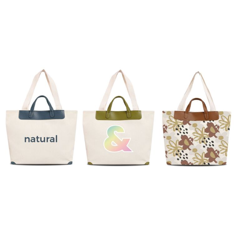 Picture of Canvas Bag With Leather Handle