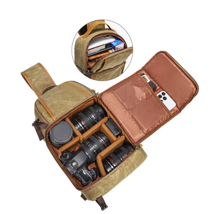 Picture of Waxed Canvas Camera Sling Bag