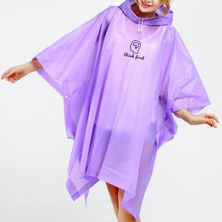 Picture of Reusable Adult PEVA Screen Print Rain Poncho