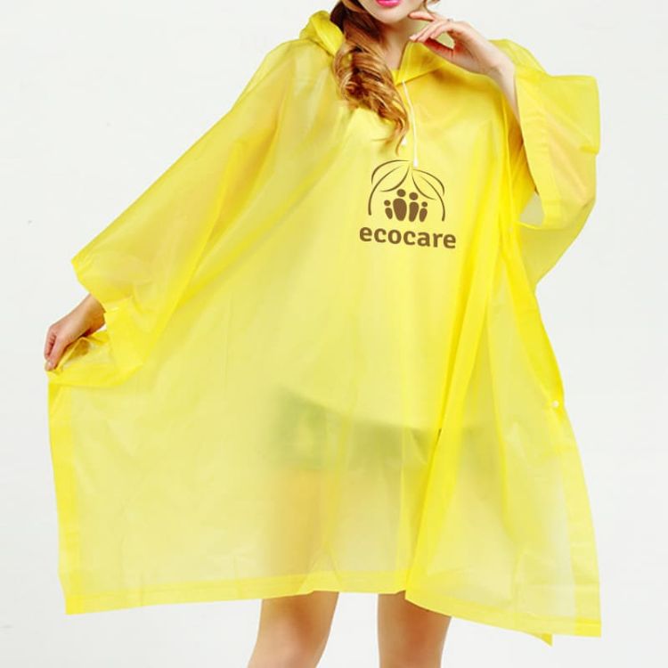 Picture of Reusable Adult PEVA Screen Print Rain Poncho