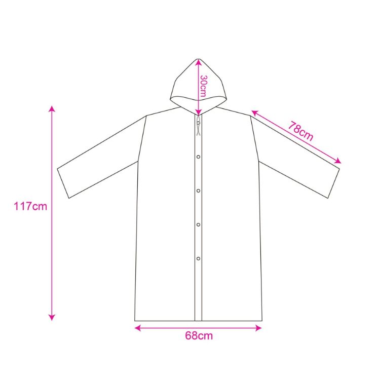Picture of Reusable Adult PEVA Screen Print Raincoat