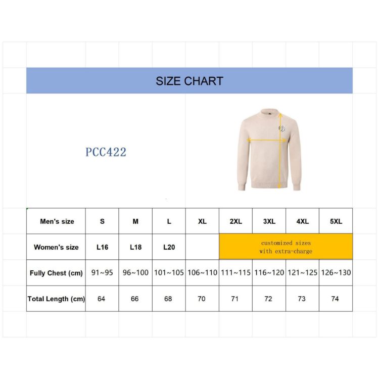 Picture of Unisex 100% Cotton Crew Neck Sweater