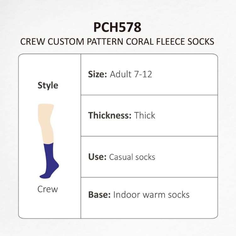 Picture of Crew Custom Pattern Coral Fleece Socks