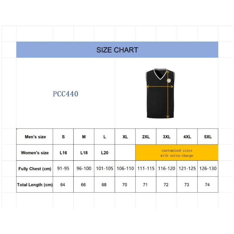 Picture of Unisex Cotton Spandex V-Neck Knitted Vest