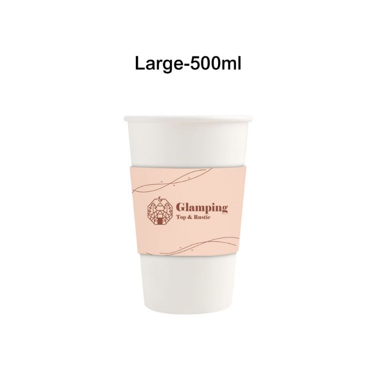 Picture of PLA Single Wall Compostable Paper Cups with Cup Sleeve