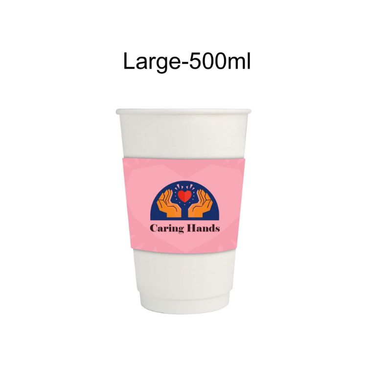 Picture of Home Compostable Aqueous Double Wall Paper Cups with Cup Sleeve