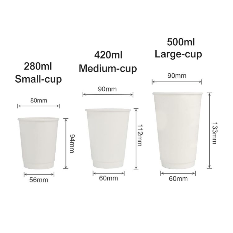 Picture of Home Compostable Aqueous Double Wall Paper Cups with Cup Sleeve