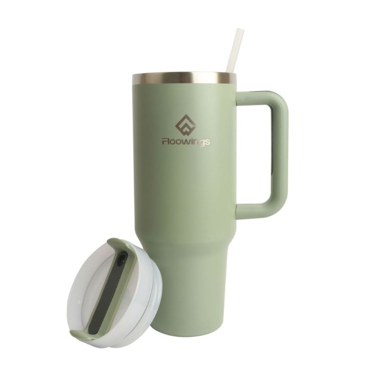 Picture of 1.2L Stainless Steel Tumbler with Lid and Straw