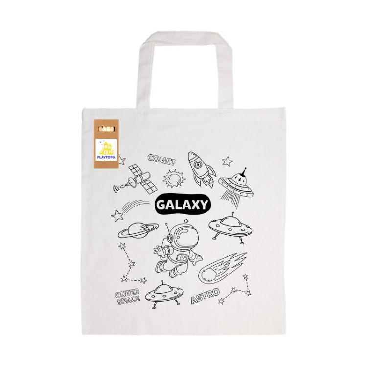 Picture of Colouring Short Handle Cotton Bag & Pencils