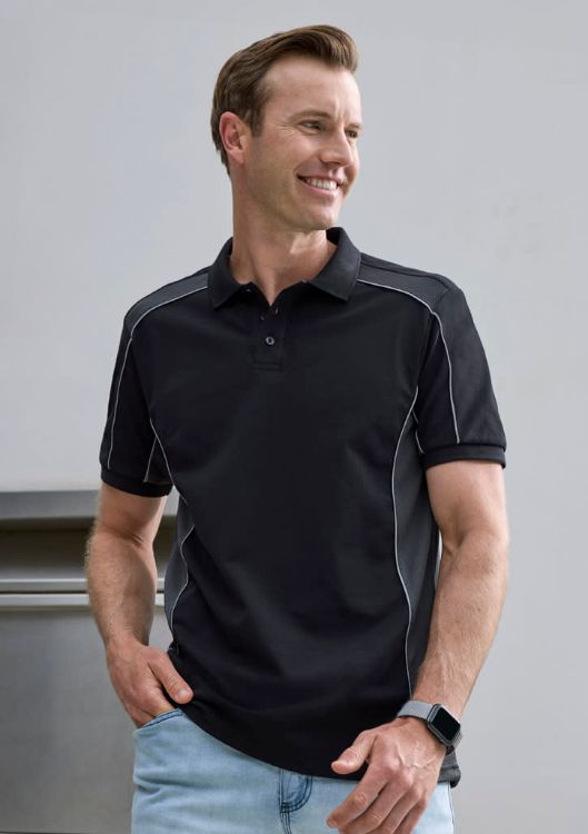 Picture of Unisex Grid Short Sleeve Polo