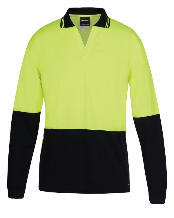 Picture of JB's Hv 4602.1 L/S Non Button Polo Lime/Navy