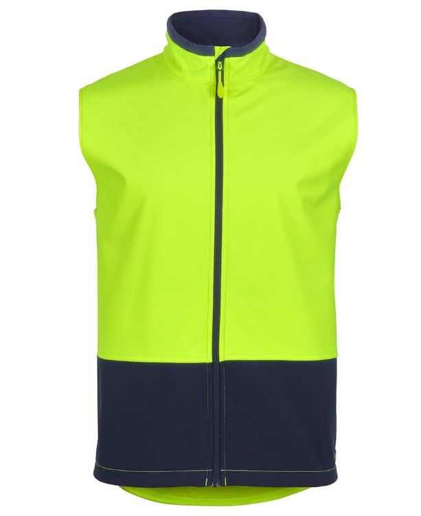 Picture of JB's Hv Three Layer Softshell Vest Lime/Navy