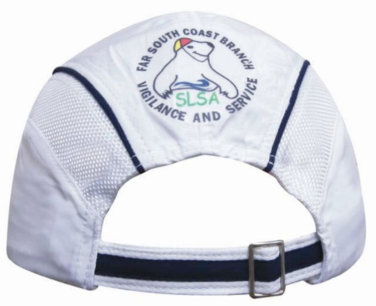 Picture of Spring Woven Fabric Cap with Mesh to Side Panels and Peak