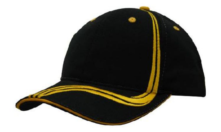 Picture of Brushed Heavy Cotton Cap with Waving Stripes on Crown & Peak