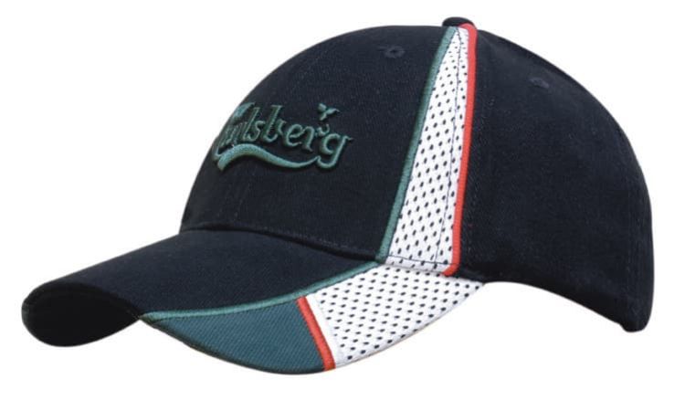 Picture of Brushed Heavy Cotton Cap with Peak and Crown Mesh Inserts