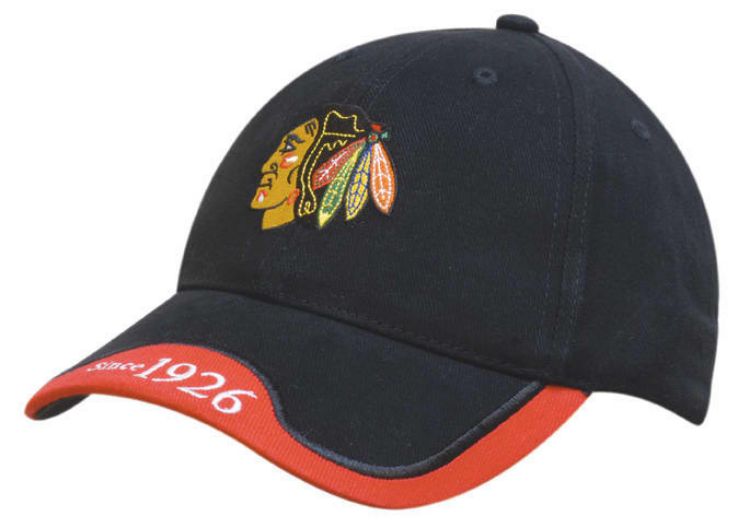 Picture of Brushed Heavy Cotton Cap with Peak Indent and Embroidered Trim