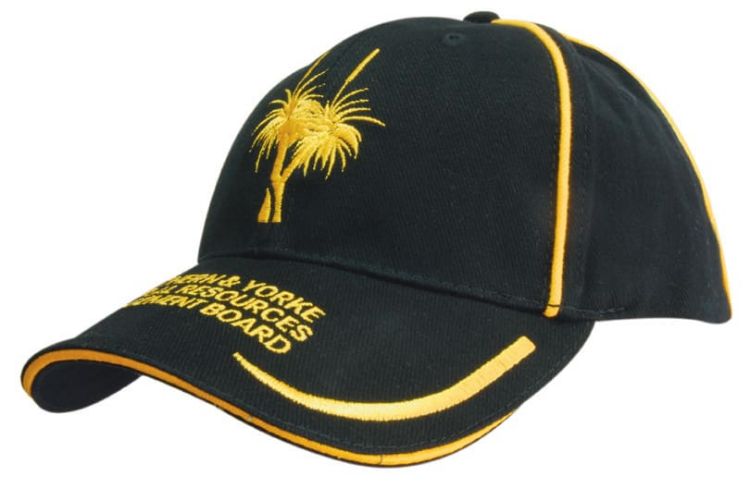 Picture of Brushed Heavy Cotton Cap with Embroidered Lines on Peak & Piping on Crown