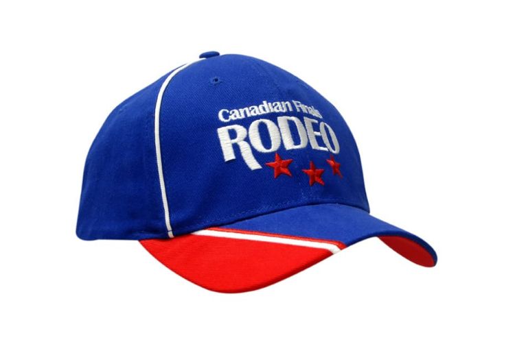 Picture of Brushed Heavy Cotton Cap with Crown Piping & Peak Double Line Embroidery