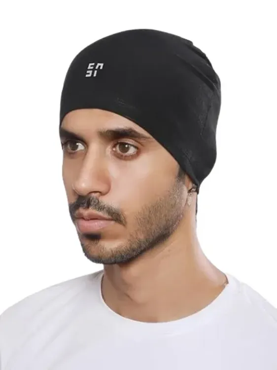 Spandex Cotton Cap with Thin Fleece Lining